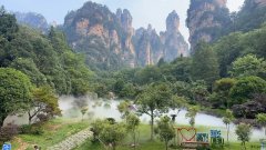 湖南张家界国家地质公园安装雾森后的效果